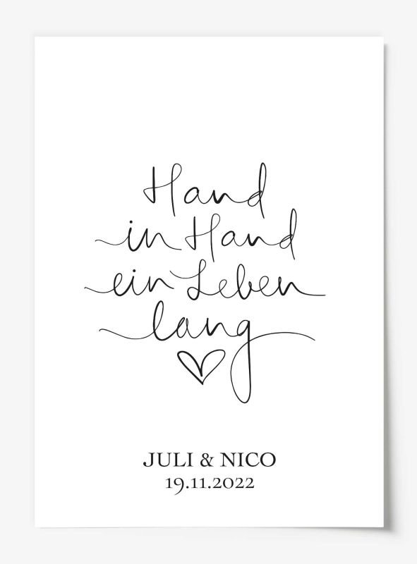 Hand in Hand, Personalisiertes Download Poster