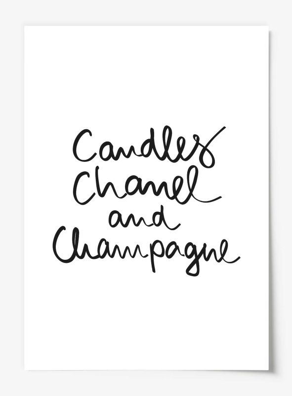 Candles, Chanel & Champagne, Poster