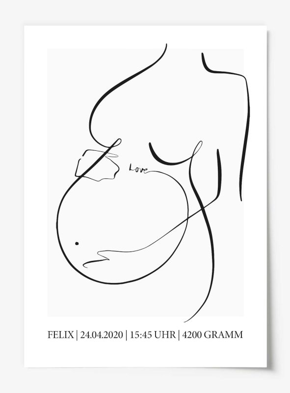 Schwangerschaft, Personalisiertes Download Poster